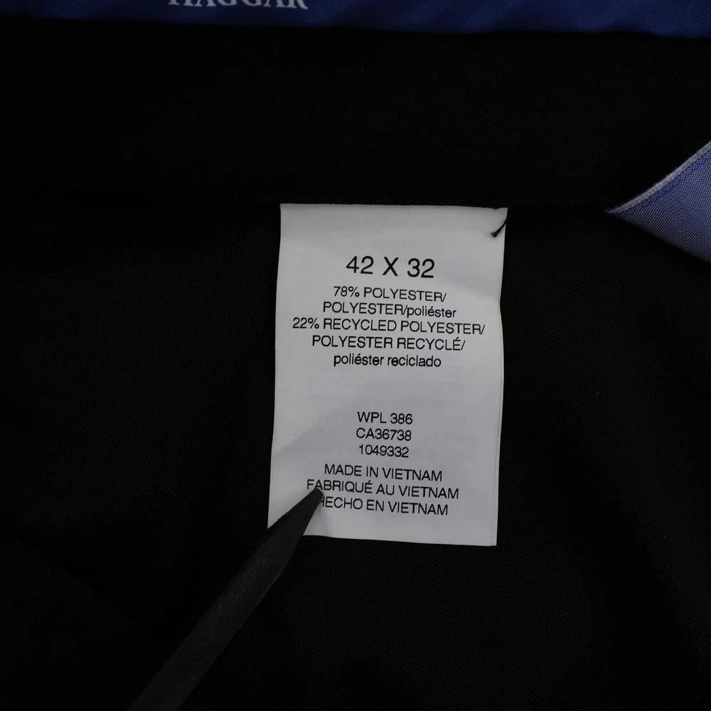 Haggar Perfect Fit‎ Waistband Dress Pants Black Mens 42x32